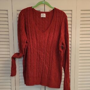 St. John's Bay Deep Red V-Neck Sweater